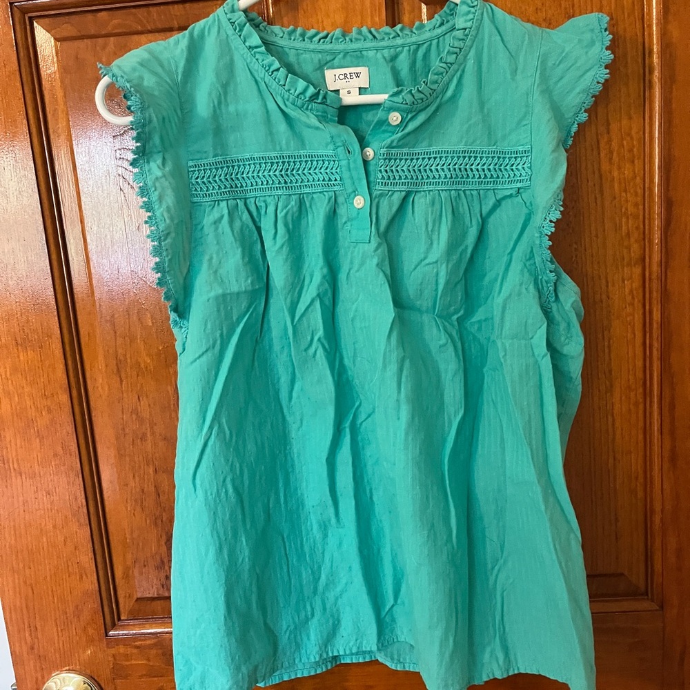 J. Crew Turquoise Sleeveless Blouse